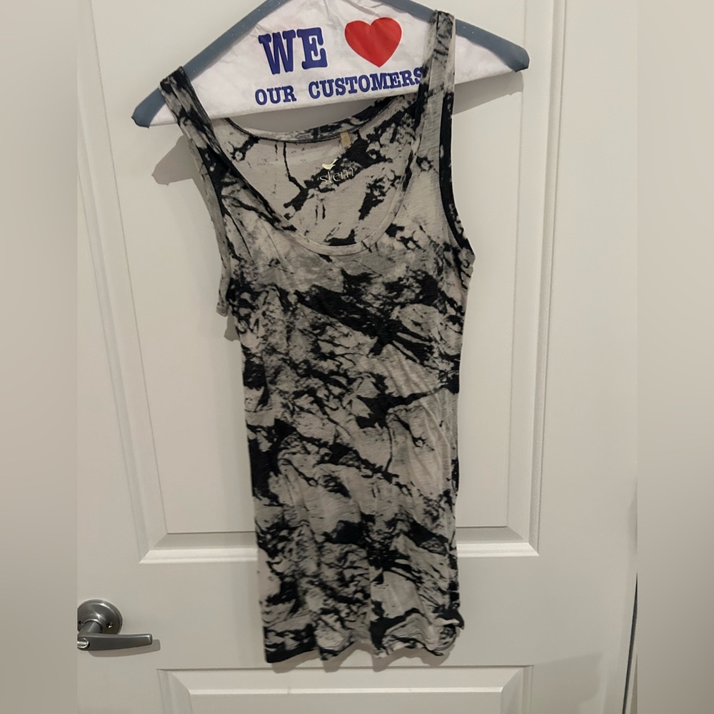 Lightweight Black Tie Dye Tank Top